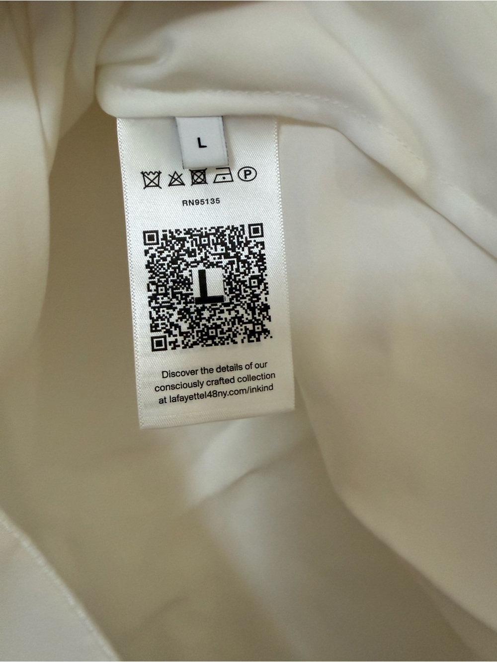 Lafayette 148 New York Cream Silk Ladylike Button-Front Collar Blouse Sz. L NWOT - Picture 9 of 9